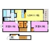 ウッドヴィレッジ甲南 SOUTH 2LDKの間取り