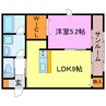 CA彩り 1LDKの間取り