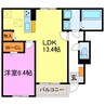 プラシード・アロッジオⅣ 1LDKの間取り