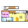 Famille Haneka C 1LDKの間取り