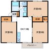 ラデューグリーンＭ 3DKの間取り