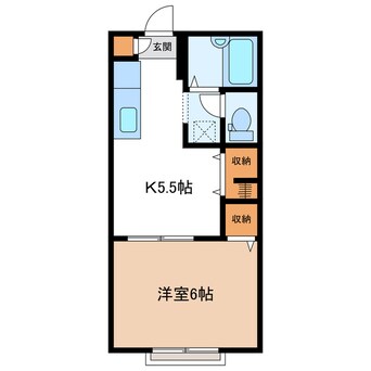 間取図 山陽本線（中国）/防府駅 バス10分極楽寺下車:停歩3分 2階 築24年