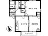 セジュール三番館 2DKの間取り