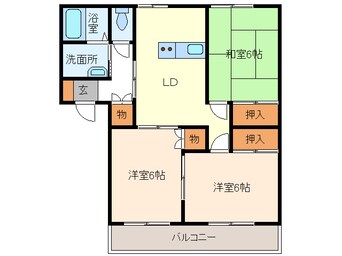 間取図 山陽本線（中国）/防府駅 バス6分保健センター前下車:停歩5分 2階 築28年