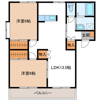 間取図 山陽本線（中国）/防府駅 バス6分保健センター前下車:停歩5分 2階 築28年