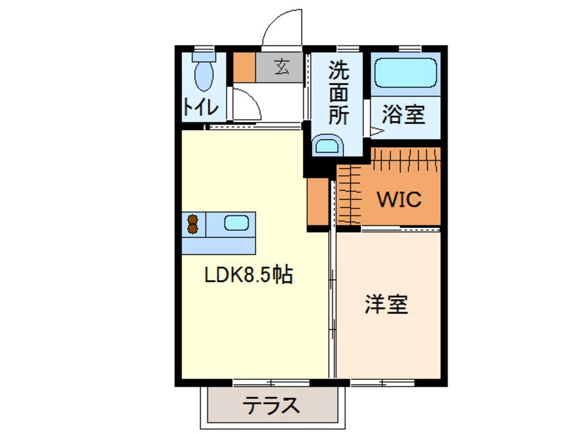 間取図 山陽本線（中国）/防府駅 バス6分地神堂下車:停歩1分 1階 築18年