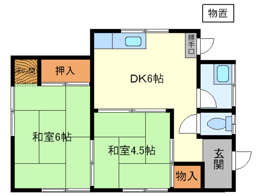 間取図 山陽本線（中国）/防府駅 バス5分柳原下車:停歩9分 1階 築50年