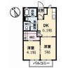 グランディアス 壱番館 2DKの間取り