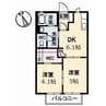 グランディアス 壱番館 2DKの間取り