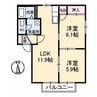 メゾン開華 2LDKの間取り