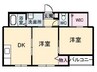 エクセレントシティ Ⅱ棟 2DKの間取り