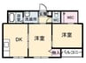 エクセレントシティ Ⅱ棟 2DKの間取り