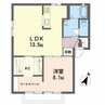 フローラルパレスⅡ 1LDKの間取り