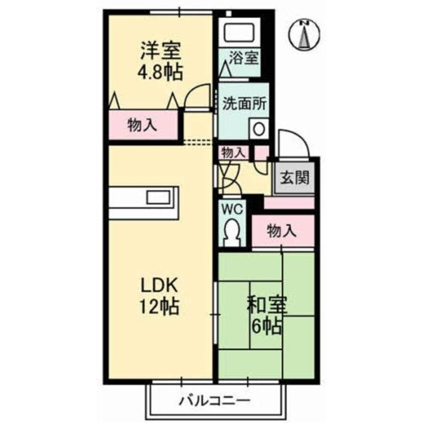 間取図 防長交通バス（防府市）/農協前 徒歩3分 2階 築27年