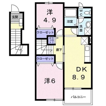 間取図 山陽本線（中国）/防府駅 バス15分横入川下車:停歩3分 2階 築20年