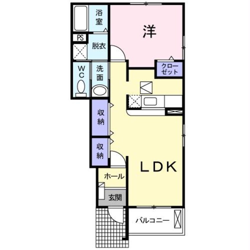 間取図 山陽本線（中国）/防府駅 バス6分ｺｽﾊﾟ防府前下車:停歩2分 1階 築18年