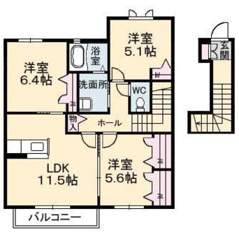 間取図 山陽本線（中国）/防府駅 バス4分千日下車:停歩5分 2階 築15年