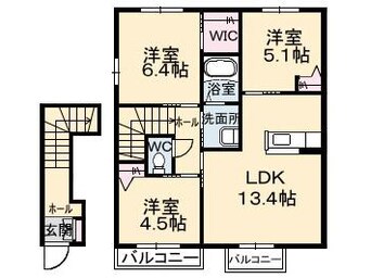 間取図 山陽本線（中国）/防府駅 バス5分柳原下車:停歩8分 2階 築13年