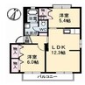 シャーメゾン柊 2LDKの間取り