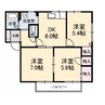 シャーメゾンＵ 3DKの間取り