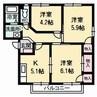 山陽本線（中国）/防府駅 バス:10分:停歩6分 1階 築36年 3Kの間取り