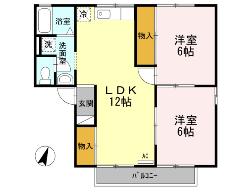 間取図 山陽本線（中国）/防府駅 バス11分横入川下車:停歩4分 1階 築32年