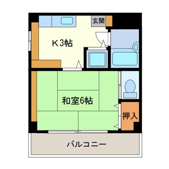 間取図 山陽本線（中国）/防府駅 バス5分柳原下車:停歩4分 3階 築38年