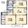 ドリームハイツ松永 Ｂ棟 3Kの間取り