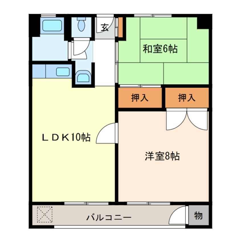 間取図 山陽本線（中国）/防府駅 バス2分天神町下車:停歩5分 4階 築48年