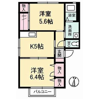 間取図 山陽本線（中国）/防府駅 バス4分堀口通下車:停歩3分 2階 築23年