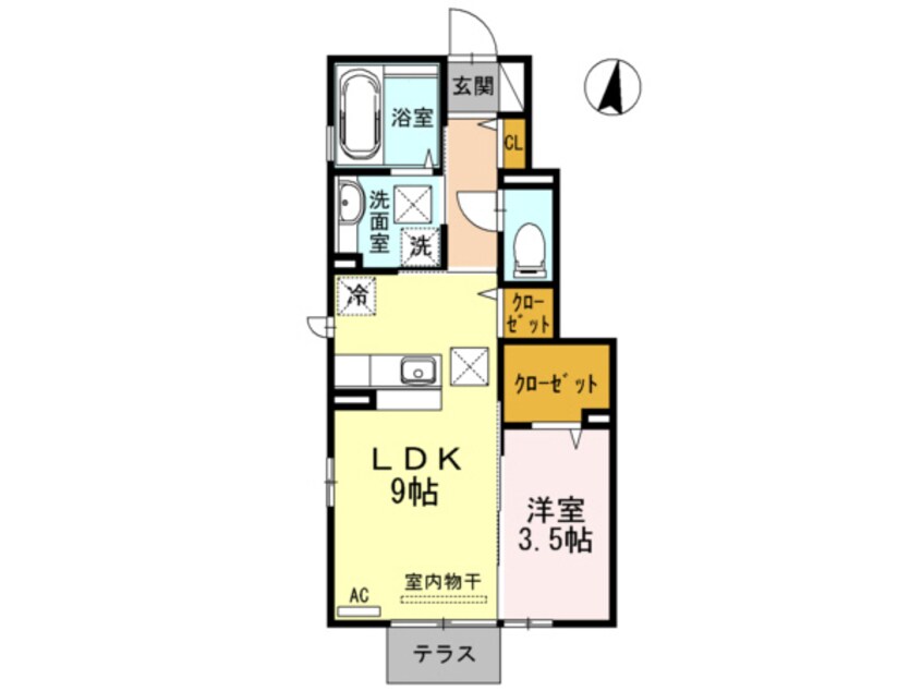 間取図 山陽本線（中国）/防府駅 バス11分大日団地入口下車:停歩6分 1階 築9年