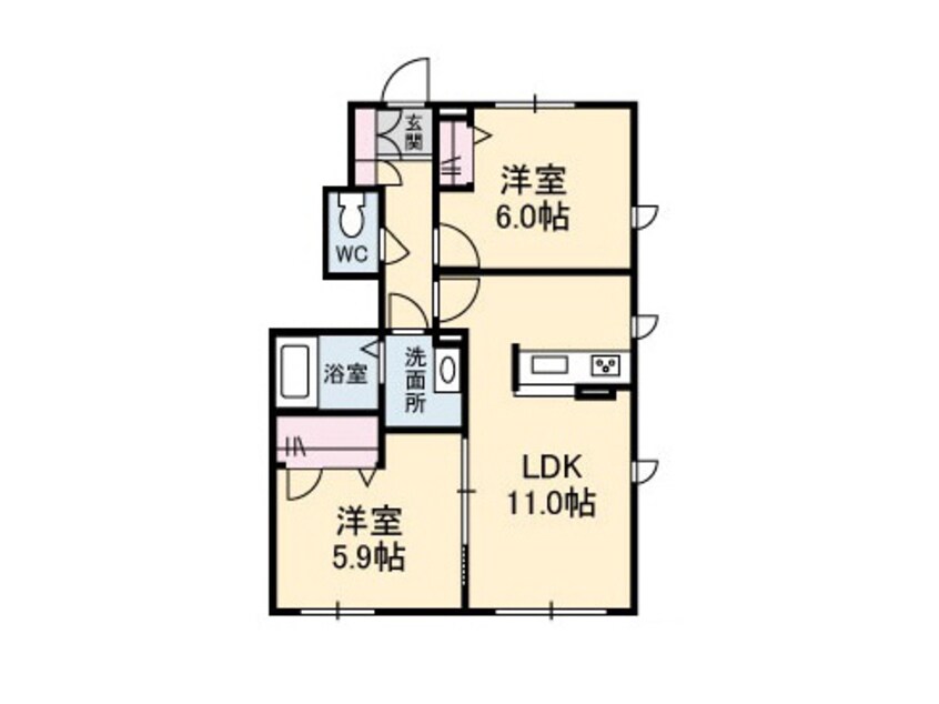 間取図 シャーメゾン華浦