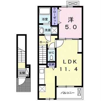 間取図 山陽本線（中国）/防府駅 バス15分岸津下車:停歩3分 2階 築8年