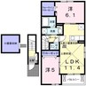 BEST HOUSEⅢD 2LDKの間取り