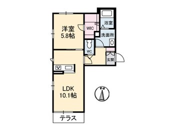 間取図 山陽本線（中国）/防府駅 徒歩9分 1階 築9年