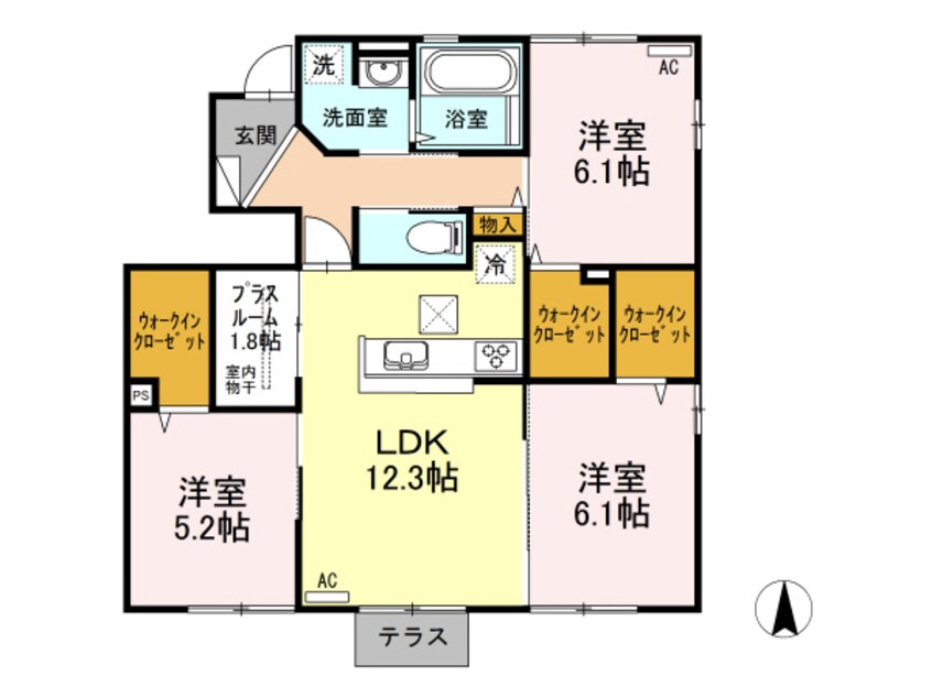 間取図 山陽本線（中国）/防府駅 バス10分桑山西下車:停歩2分 1階 築7年