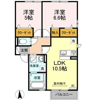 間取図 山陽本線（中国）/防府駅 徒歩9分 1階 築6年