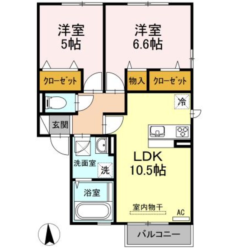 間取図 山陽本線（中国）/防府駅 徒歩9分 1階 築6年