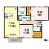セントラル　レジデンス　E棟 2LDKの間取り