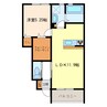 エイブルメゾン佐波 1LDKの間取り