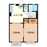 ジュネスⅠ 2DKの間取り
