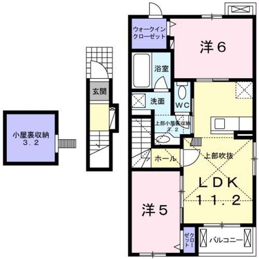 間取図 山陽本線（中国）/防府駅 バス5分高倉下車:停歩8分 2階 築6年