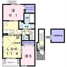 スパシーバA 2LDKの間取り