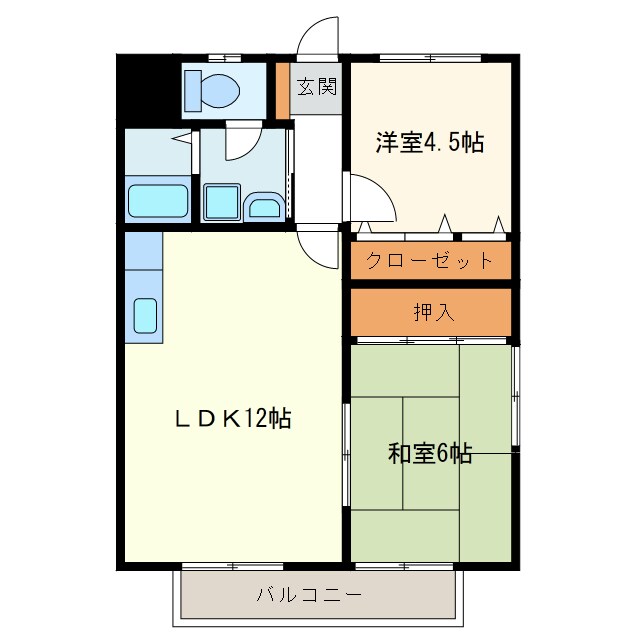 間取り図 山陽本線（中国）/防府駅 バス2分高倉下車:停歩3分 1階 築28年