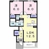 ウイング防府 2LDKの間取り