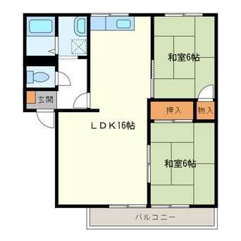 間取図 山陽本線（中国）/防府駅 バス6分国府中前下車:停歩5分 2階 築31年