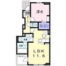 エスポワールD 1LDKの間取り