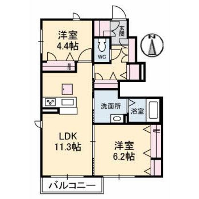 間取図 レーベン国府Ａ棟