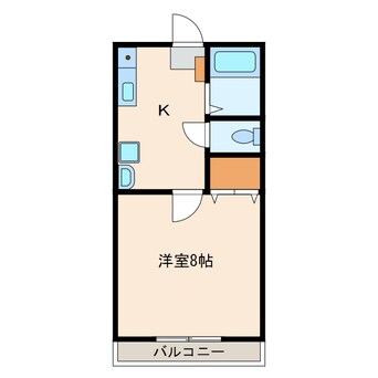 間取図 山陽本線（中国）/防府駅 バス3分高倉下車:停歩7分 2階 築21年