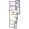 エスパースHOUFU　Ⅰ 1LDKの間取り